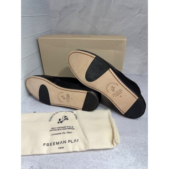 NIB Freeman Plat Mens‎ Court Mid Black Leather & Suede Hi-Top Sneakers Size 12 - Picture 9 of 13